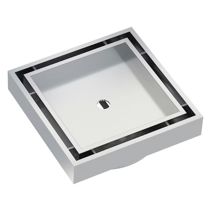 Linsol EzyFlow 110 Square Tile Insert Grate - Brushed Steel