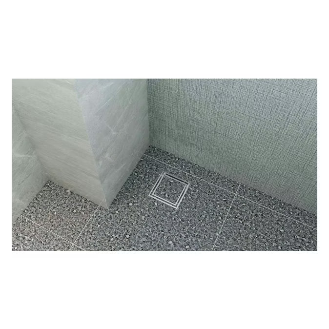 Linsol EzyFlow 110 Square Tile Insert Grate - Brushed Steel