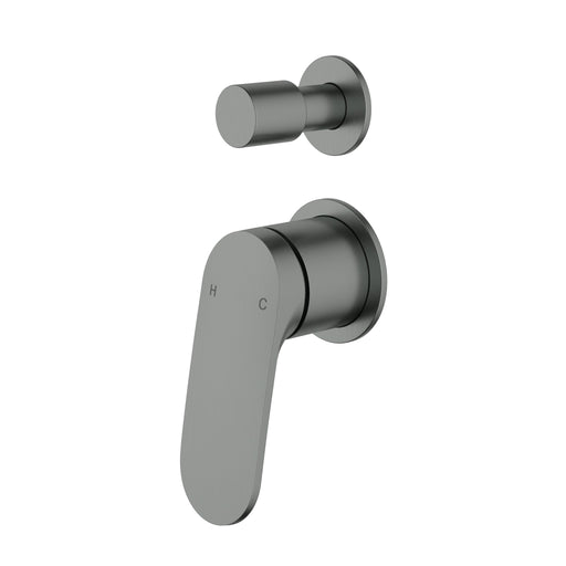 Sulu II Gun Metal Wall Diverter Mixer Trim Kit With Separate Cover Plate – HYB168-502TK-GM