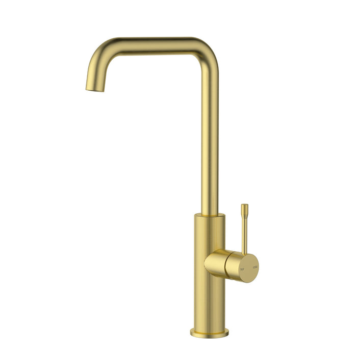 Linie Fluted Brushed Gold Sink Mixer – HYB585-101BG