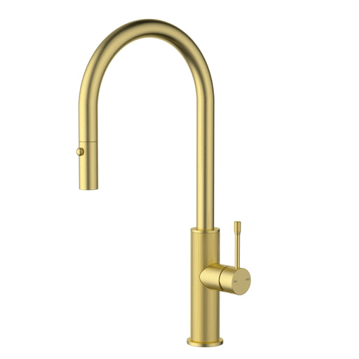 Linie Fluted Brushed Gold Pull-Out Sink Mixer – HYB585-103BG