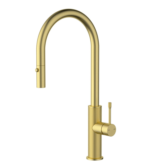 Linie Fluted Brushed Gold Pull-Out Sink Mixer – HYB585-103BG