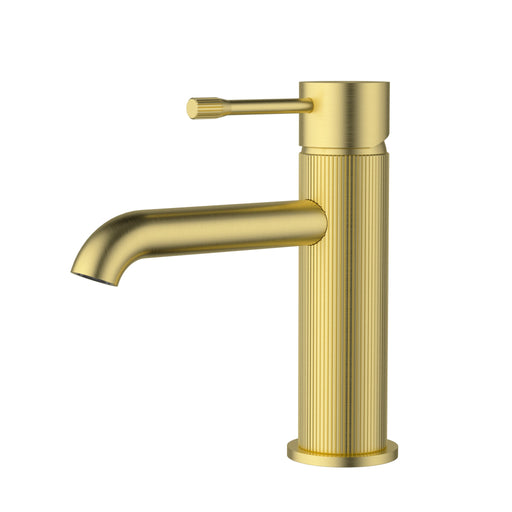 Linie Fluted Brushed Gold Basin Mixer – HYB585-201BG