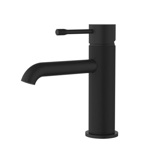 Linie Fluted Matt Black Basin Mixer – HYB585-201MB