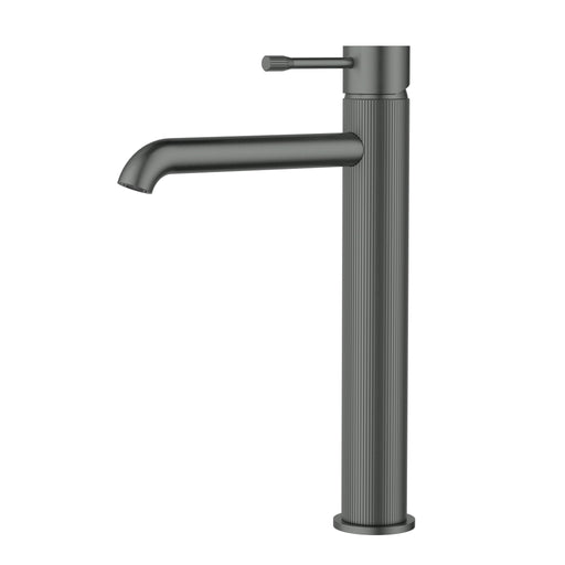 Linie Fluted Gun Metal High Rise Basin Mixer – HYB585-202GM