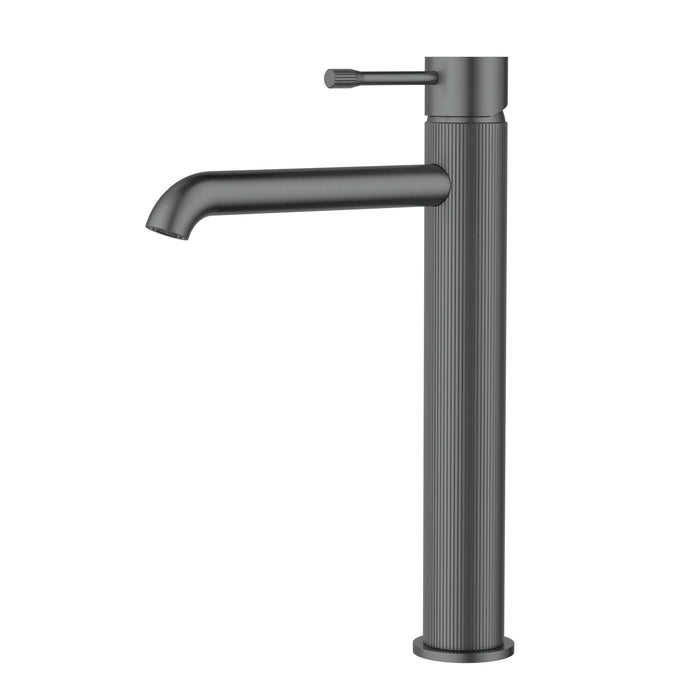 Linie Fluted Gun Metal High Rise Basin Mixer – HYB585-202GM
