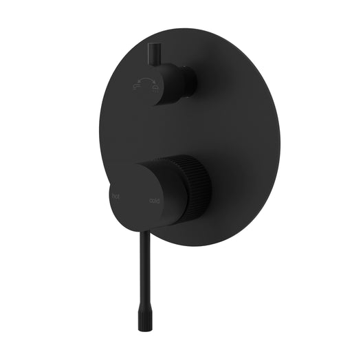 Linie Fluted Matt Black Wall Mixer Diverter Trim Kit – HYB585-501TK-MB