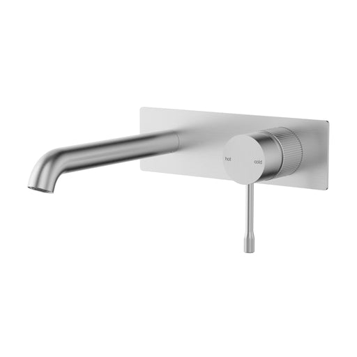 Linie Fluted Brushed Nickel Wall Basin Mixer Trim Kit 220mm Spout – HYB585-602TK-BN-220
