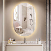 Indulge | Oval Pill Touchless 600 x 900 LED Mirror - Three Light Temperatures - Acqua Bathrooms