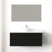 Kelsa 1200 Fluted Matte Black Wall Hung Vanity - Acqua Bathrooms