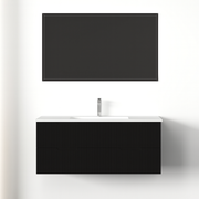 Kelsa 1200 Fluted Matte Black Wall Hung Vanity - Acqua Bathrooms