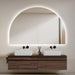 Arched Touchless 1200 x 800 Matte White LED Mirror - Three Light Temperatures - Acqua Bathrooms