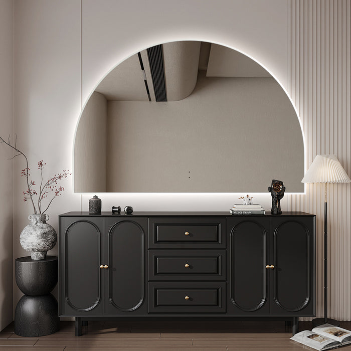 Arched Touchless 1200 x 800 Matte White LED Mirror - Three Light Temperatures - Acqua Bathrooms