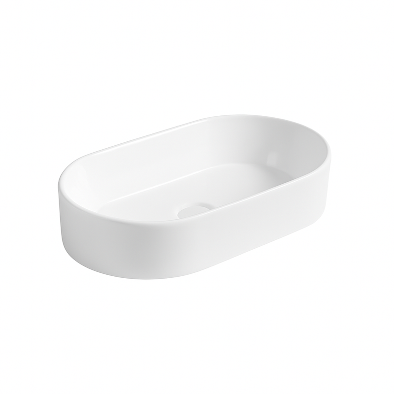 520mm Oval Matte White Above Counter Basin - Acqua Bathrooms