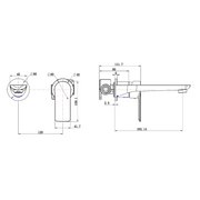 Nova Champagne Wall Basin Mixer & Bath Spout - Acqua Bathrooms