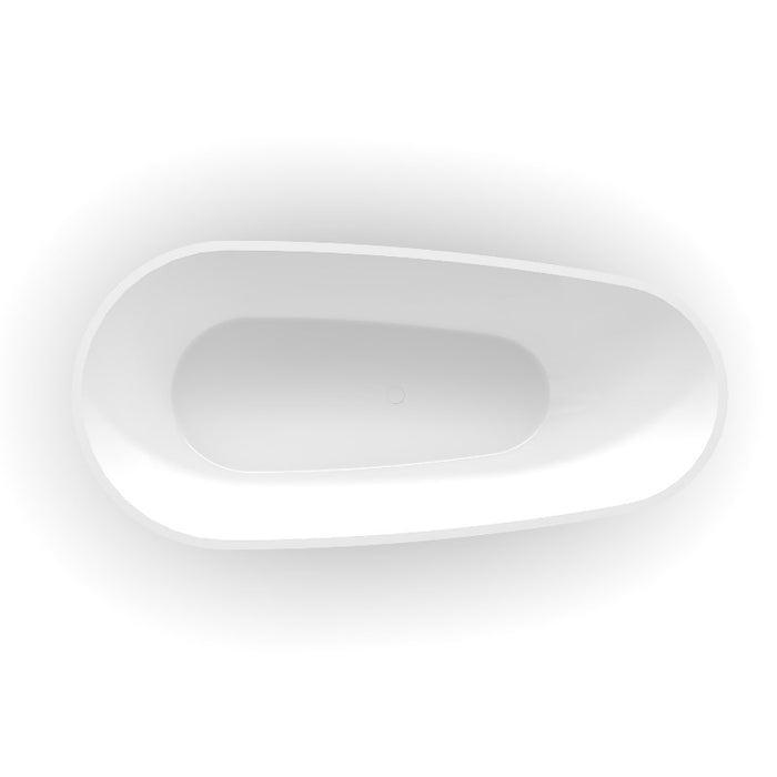 Odessa 1700mm Oval Asymmetrical Gloss Freestanding Bath Tub - Acqua Bathrooms