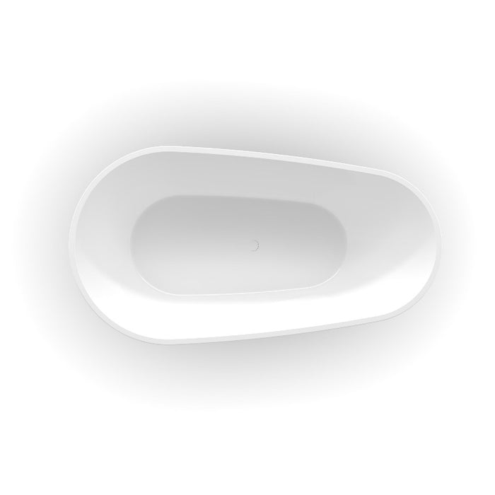 Odessa 1500mm Oval Asymmetrical Gloss Freestanding Bath Tub - Acqua Bathrooms