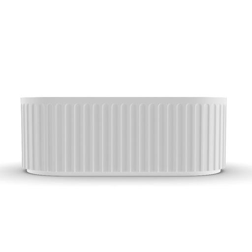 Oasis 1700mm Fluted Matte White Freestanding Bath Tub - Acqua Bathrooms