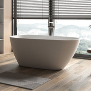 Odessa 1500mm Oval Asymmetrical Matte White Freestanding Bath Tub - Acqua Bathrooms