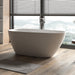 Odessa 1500mm Oval Asymmetrical Matte White Freestanding Bath Tub - Acqua Bathrooms