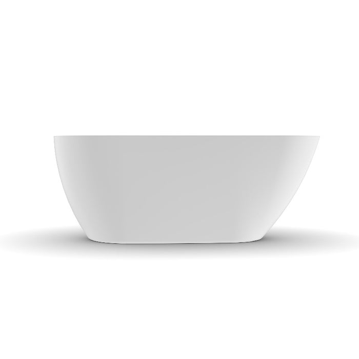 Odessa 1500mm Oval Asymmetrical Matte White Freestanding Bath Tub - Acqua Bathrooms