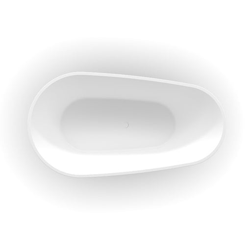 Odessa 1500mm Oval Asymmetrical Matte White Freestanding Bath Tub - Acqua Bathrooms