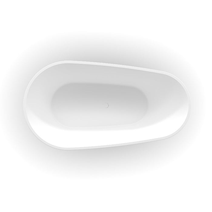 Odessa 1500mm Oval Asymmetrical Matte White Freestanding Bath Tub - Acqua Bathrooms