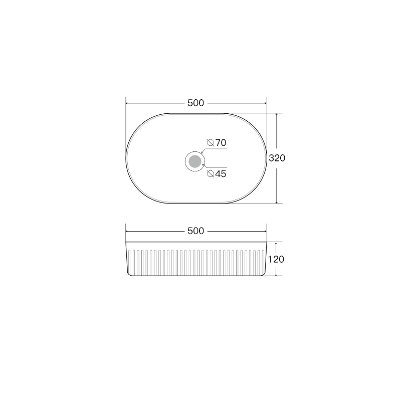 Fluted Oval Matte White Above Counter Basin By Indulge® - Acqua Bathrooms