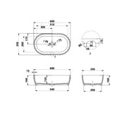 Perla 600mm Fluted Solid Surface Stone Round Above Counter Basin - Acqua Bathrooms