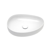 510mm Pebble Matte White Above Counter Basin - Acqua Bathrooms