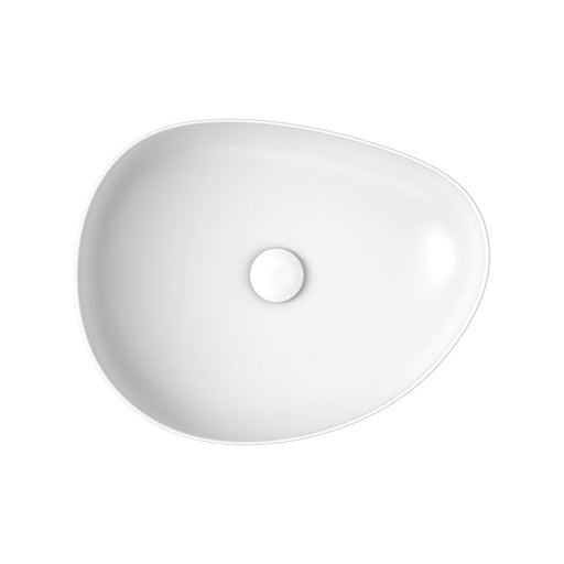 510mm Pebble Matte White Above Counter Basin - Acqua Bathrooms