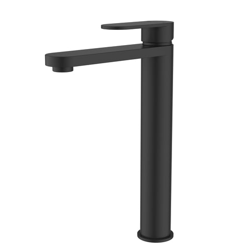 Sora SS Matt Black High Rise Basin Mixer – PLB2002MB