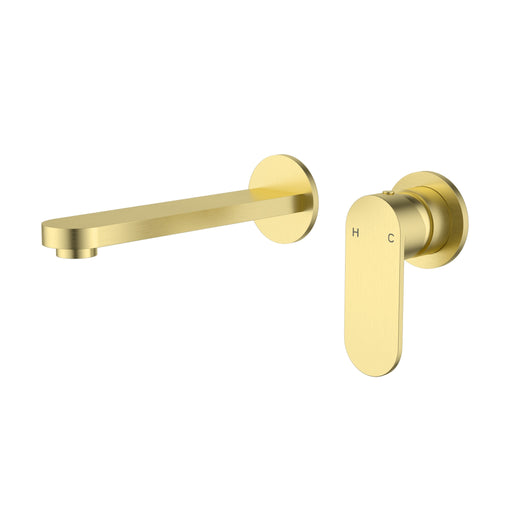Sora SS Brushed Gold Wall Basin Mixer Trim Kit With Separate Back Plate – PLB3004-TK-BG