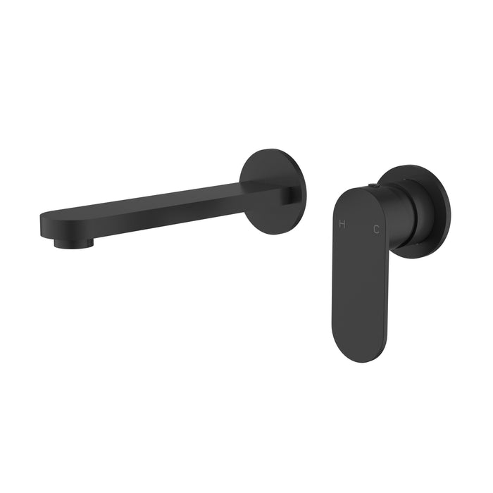 Sora SS Matt Black Wall Basin Mixer Trim Kit With Separate Back Plate – PLB3004-TK-MB