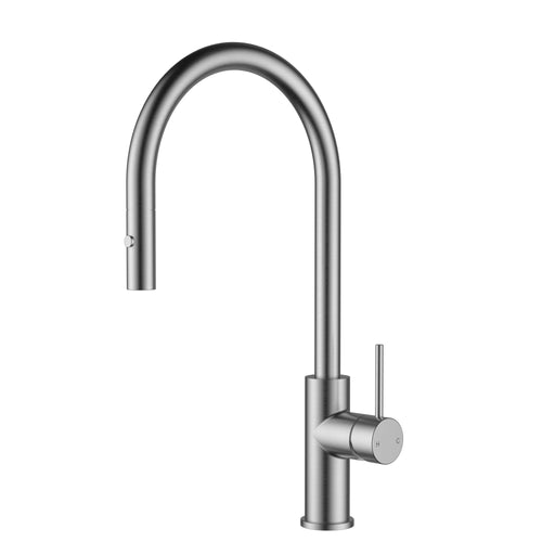 Otus Slimline Stainless Steel SS Gooseneck Pull-Out Sink Mixer In Brushed ss304 – PLC1016SS