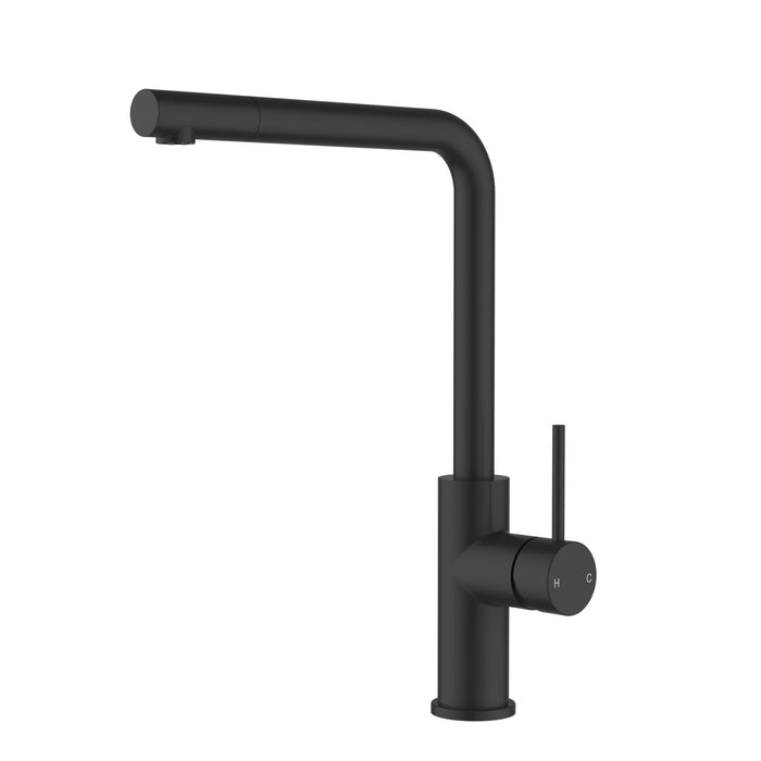 Otus Slimline Matt Black SS Pull-Out Sink Mixer In Brushed ss304 – PLC1018SS-MB