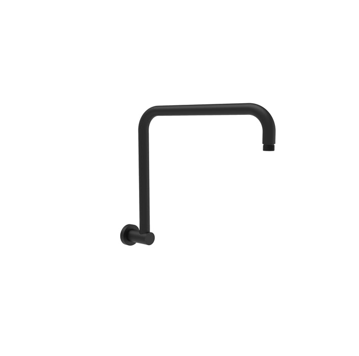 Gooseneck Matte Black Round Shower Arm