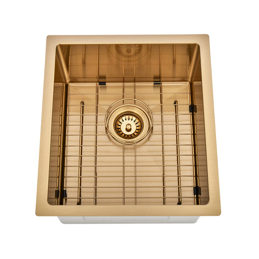 Brushed Gold 400 x 450 x 230mm Kitchen & Laundry Sink - Acqua Bathrooms