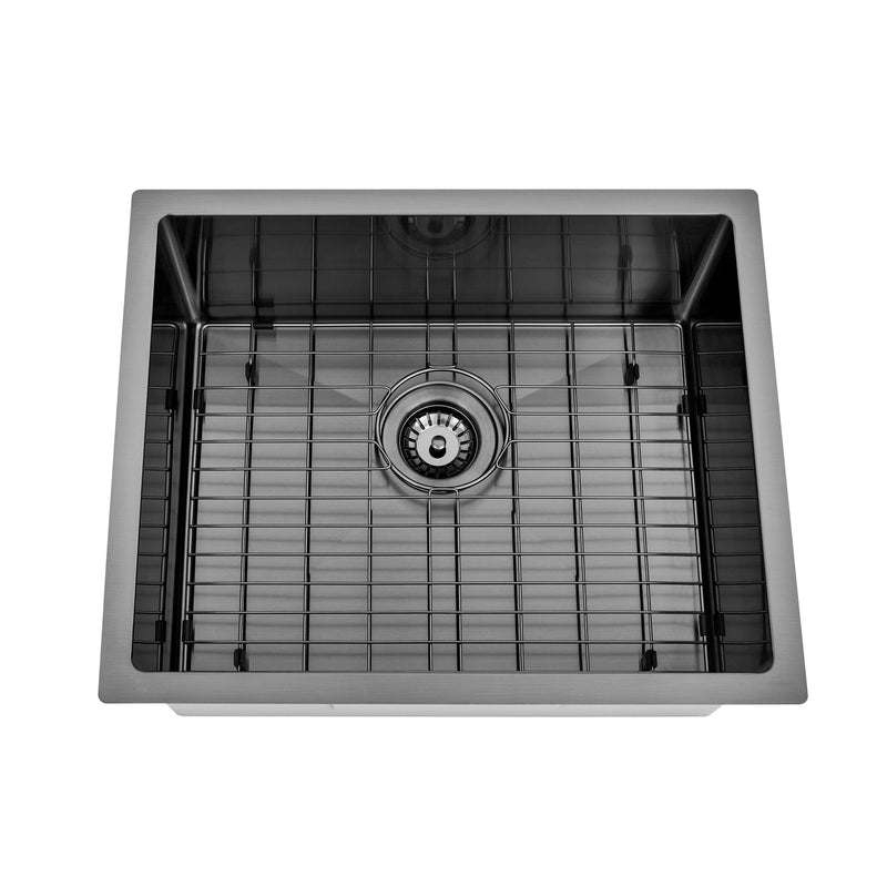 Brushed Gun Metal 550 x 450 x 230mm Kitchen & Laundry Sink - Acqua Bathrooms