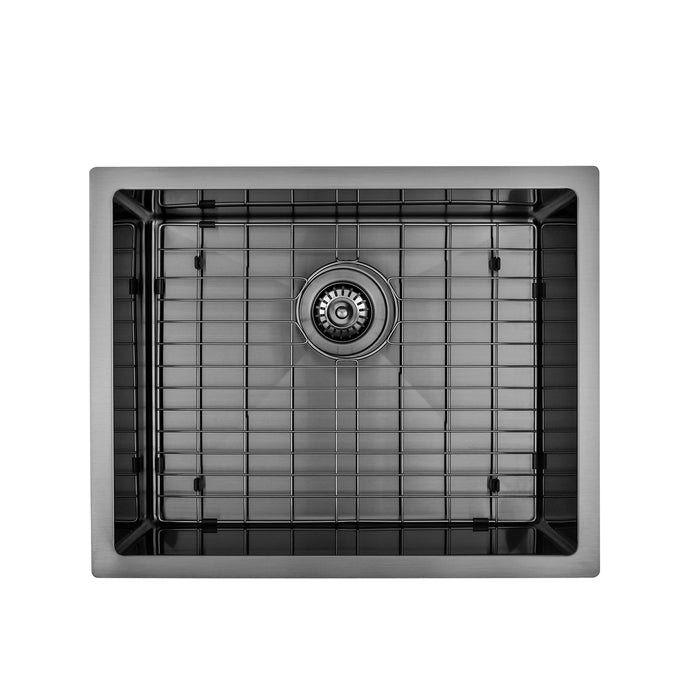Brushed Gun Metal 550 x 450 x 230mm Kitchen & Laundry Sink - Acqua Bathrooms
