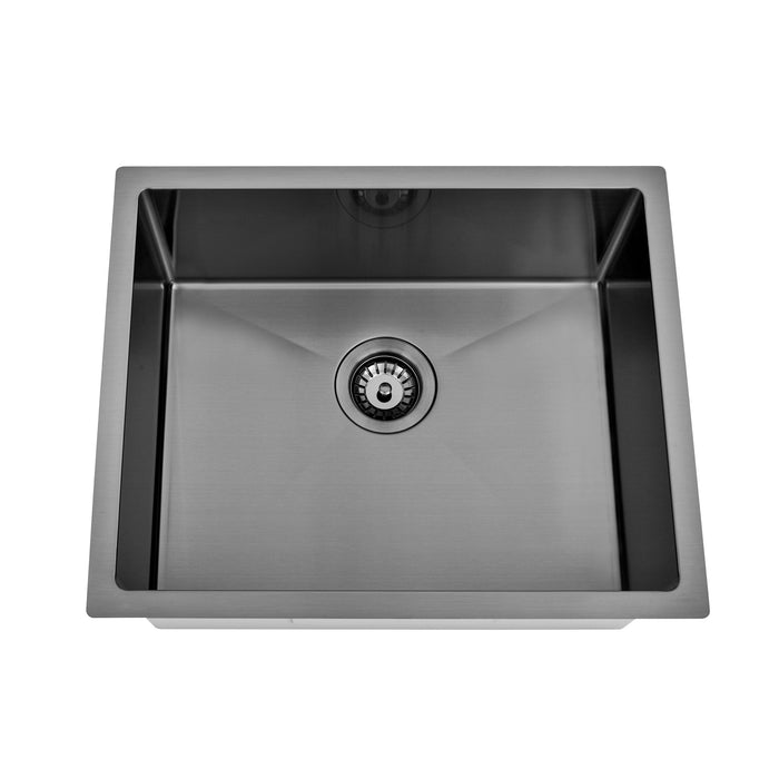 Brushed Gun Metal 550 x 450 x 230mm Kitchen & Laundry Sink - Acqua Bathrooms