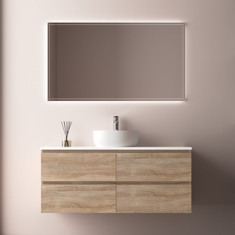 Avia 1200mm White Oak Wall Hung Vanity - Acqua Bathrooms