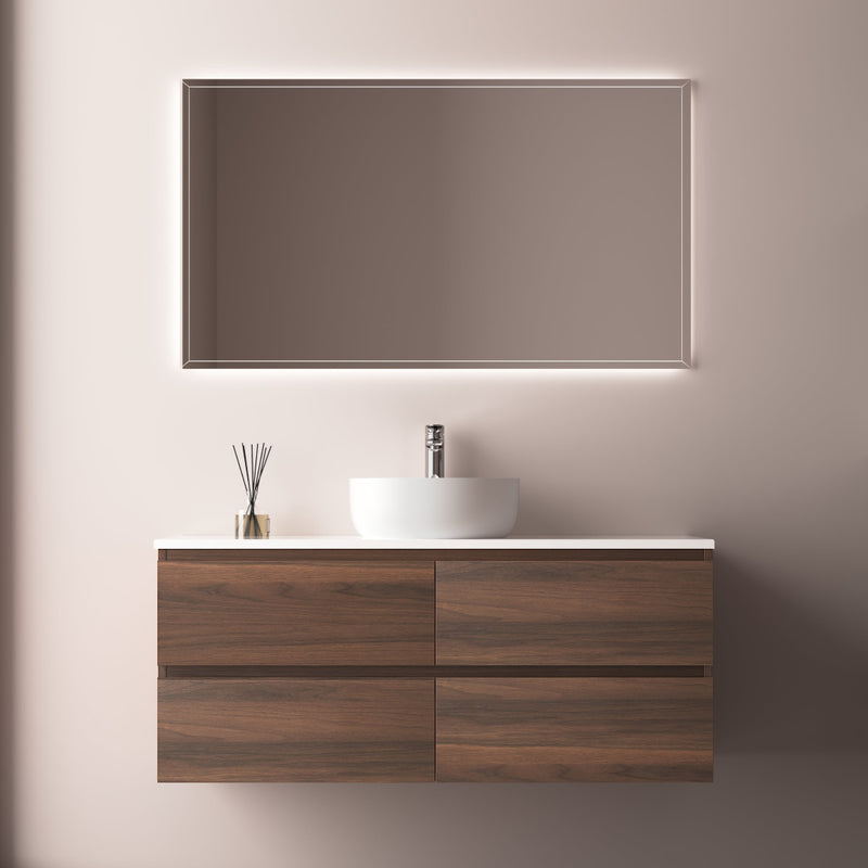 Avia 1200mm Walnut Single Wall Hung Vanity - Acqua Bathrooms