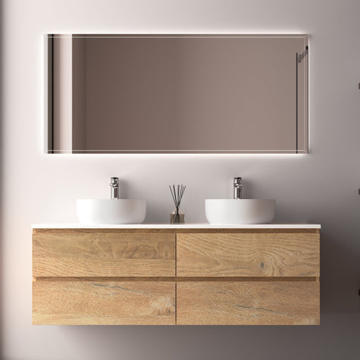 Avia 1500mm Double Natural Oak Wall Hung Vanity - Acqua Bathrooms