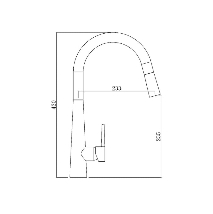 Tivra Gun Metal Round Pull-Out Kitchen Mixer - Acqua Bathrooms