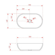 Vara 560mm Solid Surface Stone Oval Above Counter Basin - Acqua Bathrooms