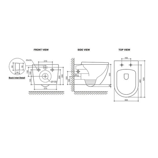 Voghera Rimless Wall Hung Toilet Suite Pan - Acqua Bathrooms