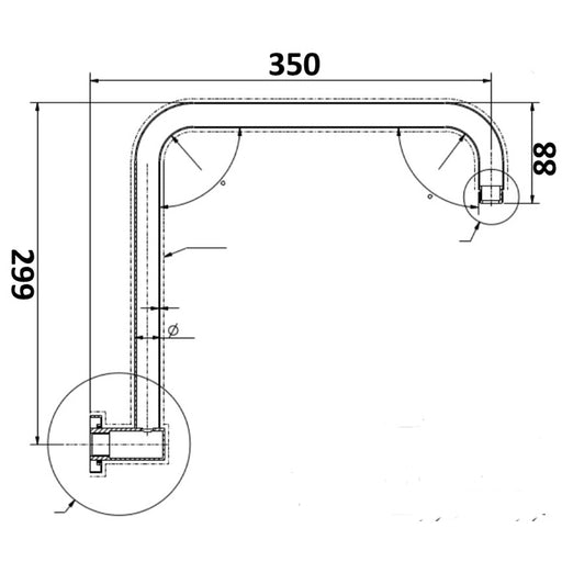 Benalla Star Round Brushed Nickel Shower Arm - Acqua Bathrooms