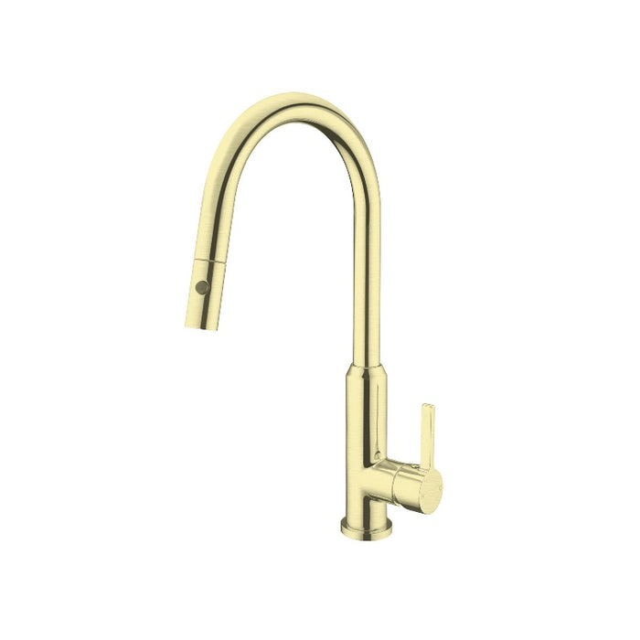 Nero | Pearl Brushed Gold Pull Out Kitchen Mixer - Acqua Bathrooms