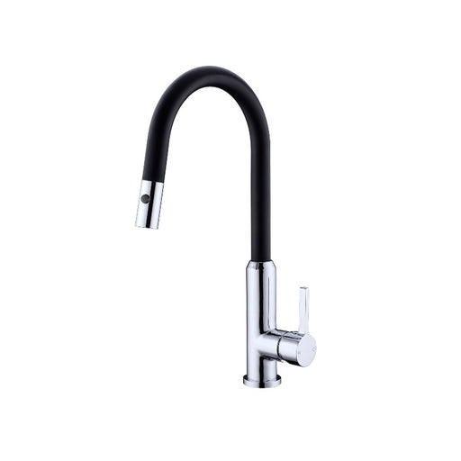 Nero | Pearl Chrome & Black Pull Out Kitchen Mixer - Acqua Bathrooms